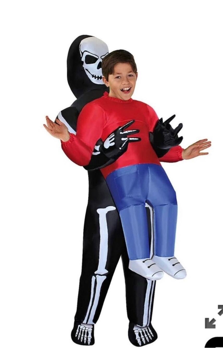 Spirit Store Inflatable Skeleton Pick Me Up Costume Kids One Size